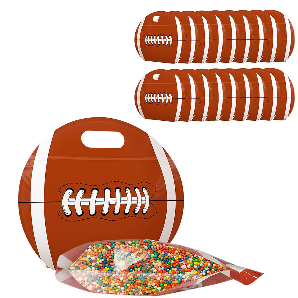 20 Soccer and American Football Resealable Candy Bags with Handles