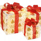 3PCS Christmas Lighted Gift Boxes With 8 Modes For Holiday Indoor Outdoor Decorations