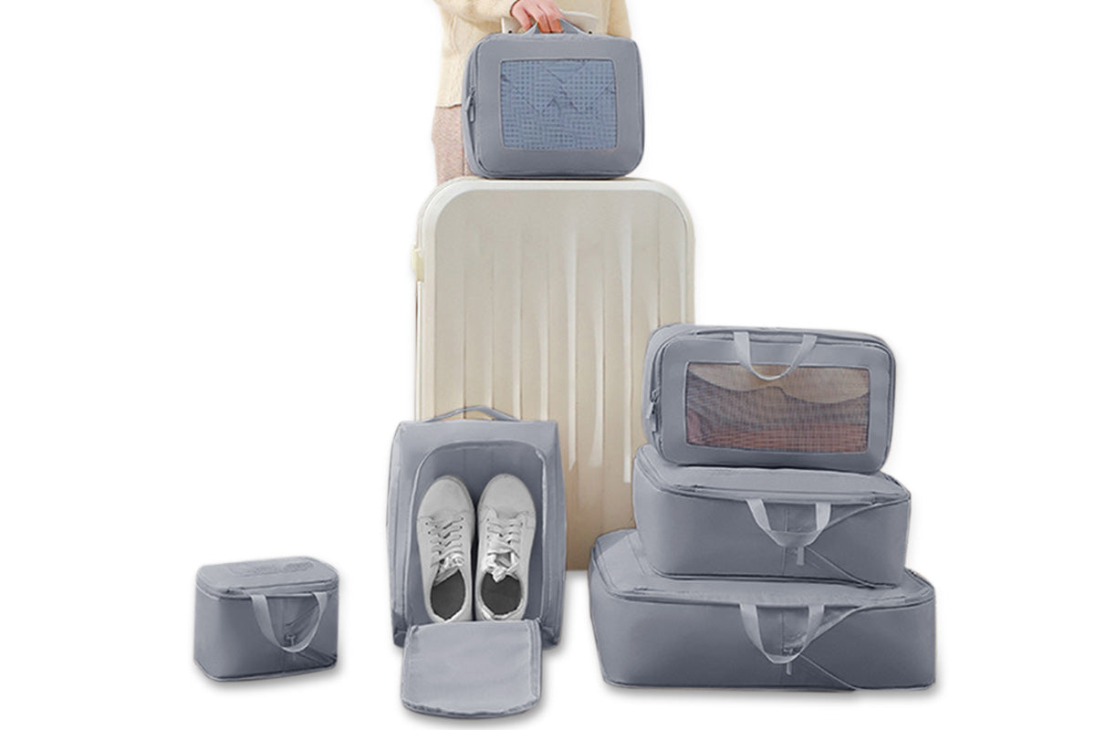7Pcs Set Compression Packing Cubes Luggage Organizer Bags for Travel Suitcases