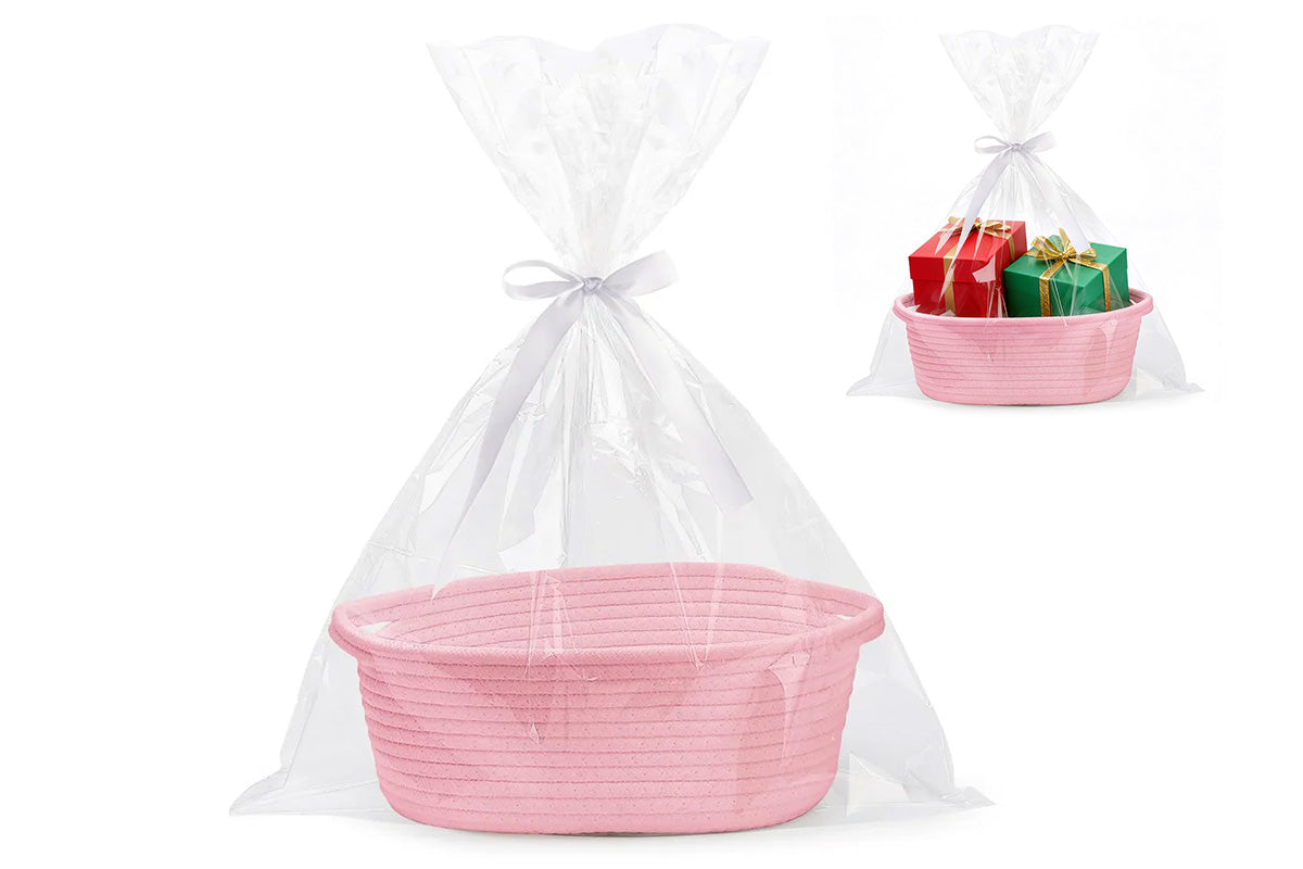 Gift Basket With Gift Bag And Ribbons Woven Storage Basket With Handle