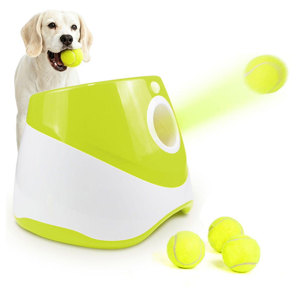 Automatic Dog Tennis Ball Launcher with 3 Balls and 3 Throwing Distances