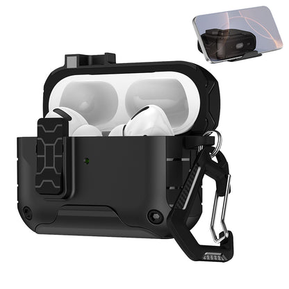 Rugged Protective Case for Airpods Pro 3 with Carabiner Clip and Kickstand