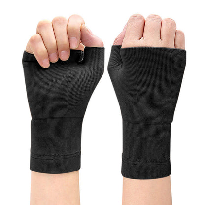 2 Pack Breathable Wrist Support Gloves Nylon Gloves for Daily Activities Computer Typing Sports-Black