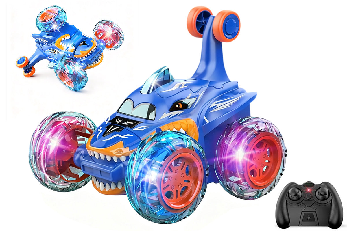 Remote Control Car 360-degree Rotating 4WD RC Stunt Twist Cars LED Lights