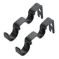 2 Pack Retro Double Curtain Rod Bracket Strong Wall Mount for 1.8cm 2.6cm Rods