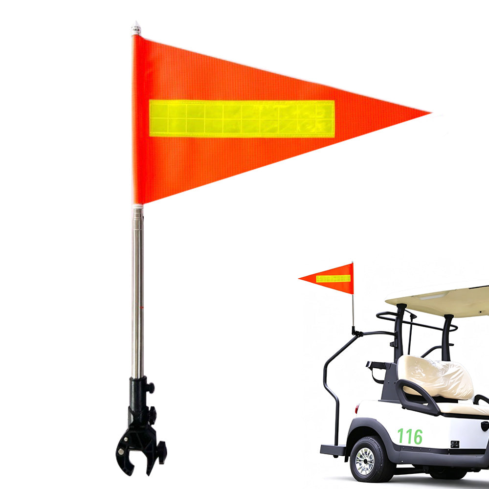 Bike Flag with Pole Reflective Strip Adjustable Stainless Steel Bicycle Handlebar Flag for Cycling