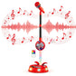 Adjustable Karaoke Microphone Toy with Stand and Flashing Lights for Youngsters