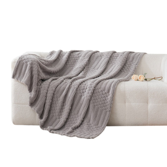 Soft Fluffy Fleece Throw Blanket for Sofa Couch Bed Living Room All Season Cozy-Grey