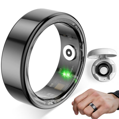 Smart Health Ring Tracking Heart Rate Blood Oxygen Sleep with Charging Case Waterproof