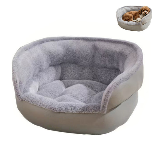 Soft Dog Bed for Indoor Anti Slip Pet Bed for Small Medium Dog Cat-Grey