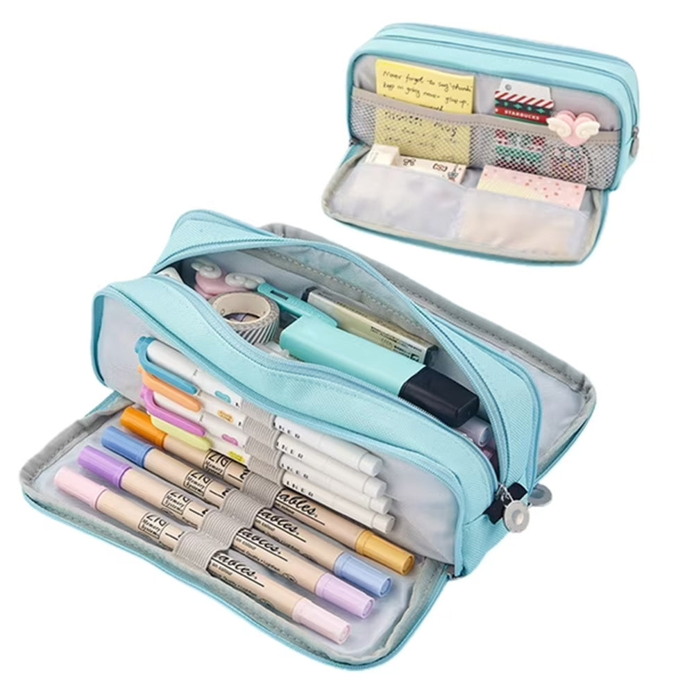 Large Pencil Case with Multiple Compartments Stationery Organizer for Students