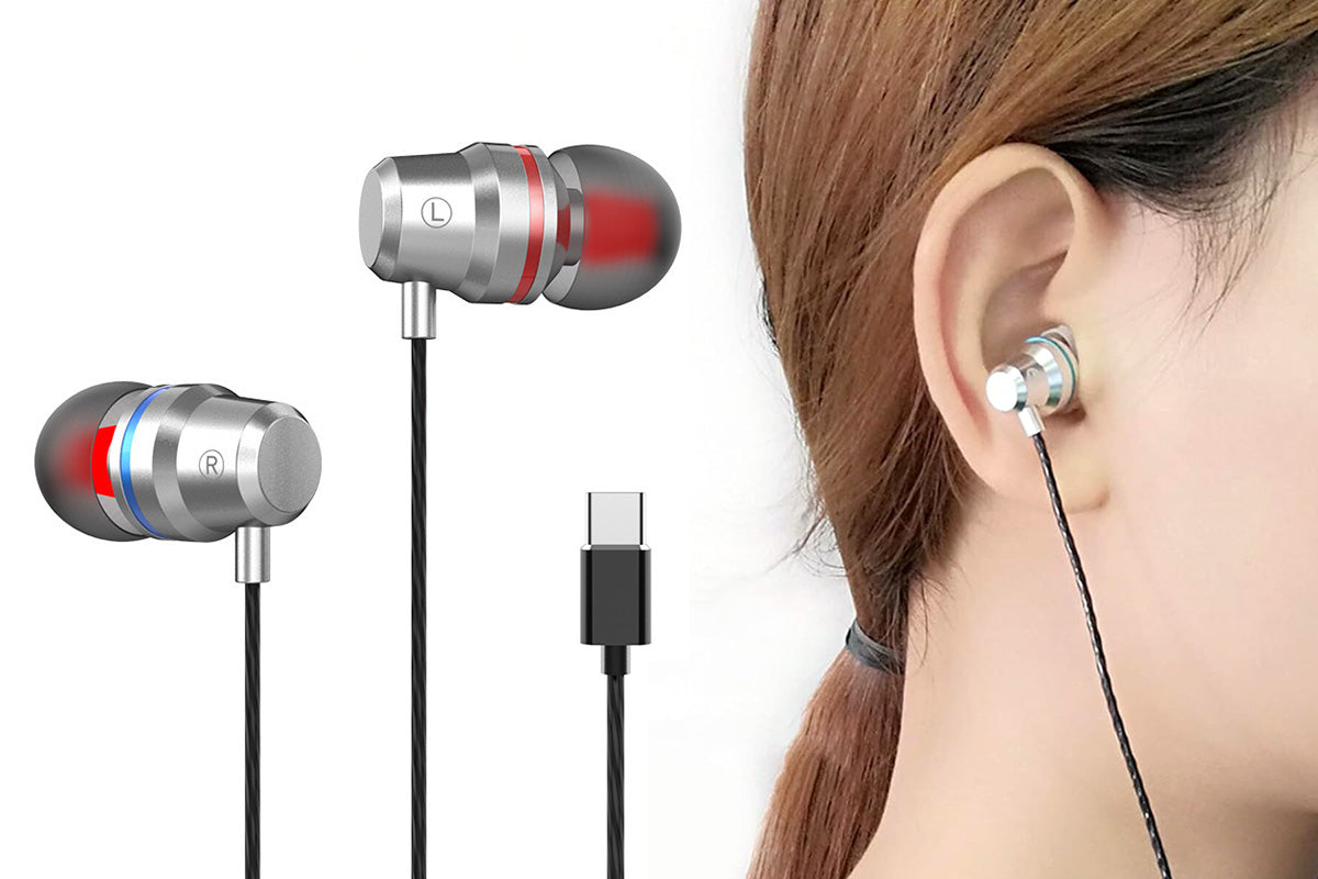 USB C Headphones Over Ear Hooks for iPhone 16 15 Pro Max Plus Samsung Galaxy S25