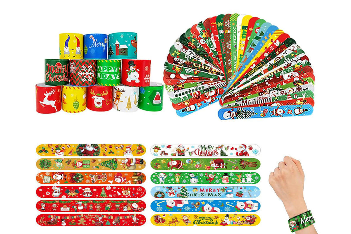 100Pcs Slap Bracelets Party Bracelet Gifts Birthday Decorations for School Holiday