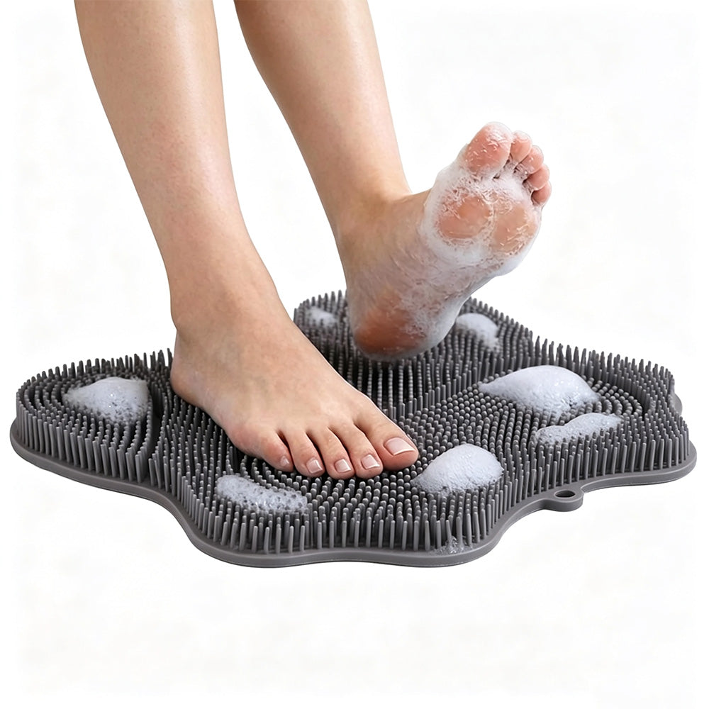 30x28cm Non Slip Suction Back and Foot Cleaning Mat for Showers