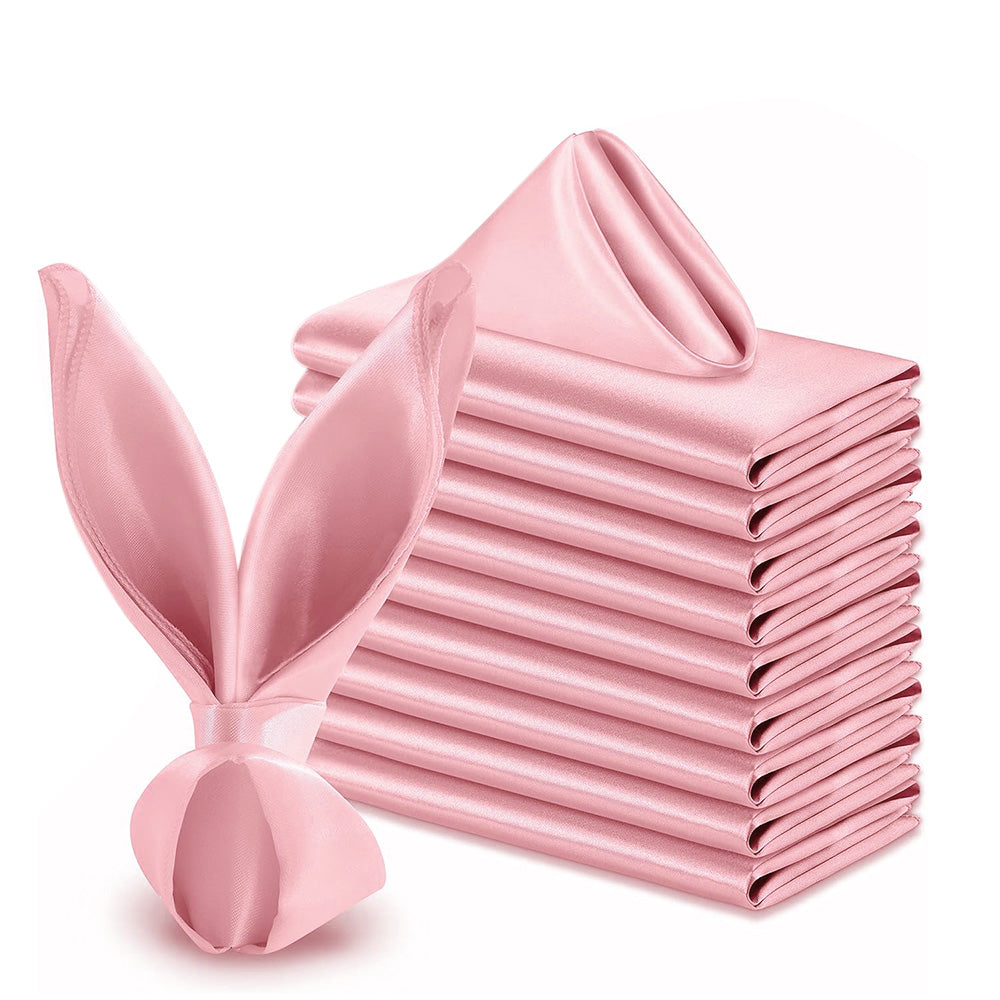 10 Pack Polyester Satin Dinner Napkins for Weddings Hotels Dining
