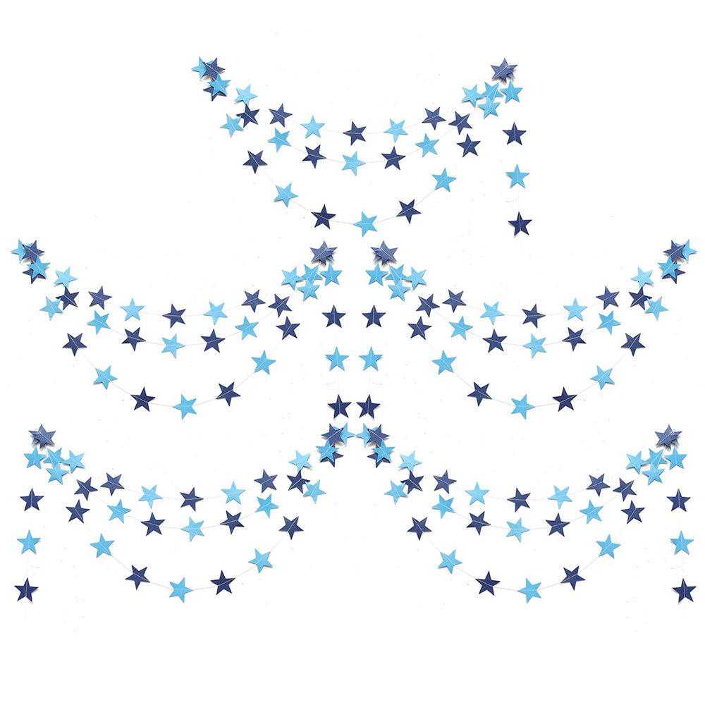 5 Pack 4m Thick Paper Star Garland Bunting Banners for Parties Weddings