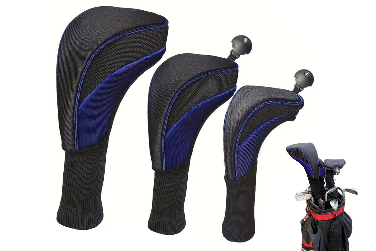 3Pcs Set Golf Club Head Cover for Woods and Driver with Interchangeable Tags 3 4 5 7 X