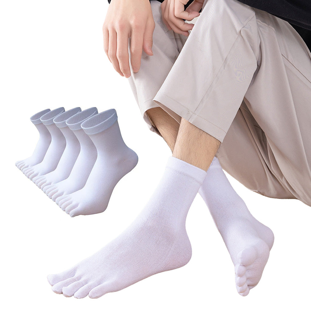 5 Pack Mens Breathable Five Toe Socks