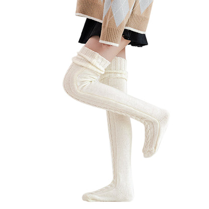 Womens Knitted Over Knee Socks for Fall and Winter Thick and Warm Long Stockings