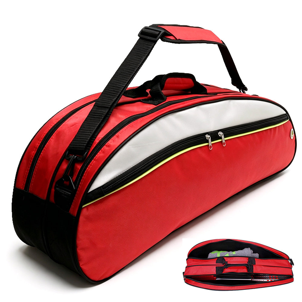 Badminton Bag for 4 to 6 Rackets with Shoe Compartment and Shoulder Strap