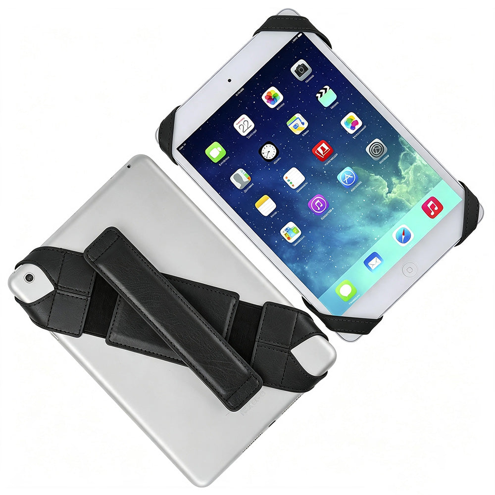 360 Degree Rotating PU Leather Hand Strap Holder Stand for Tablets