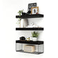 3 Tier Bathroom Shelf Wall Mounted Floating Shelf with Storage Basket