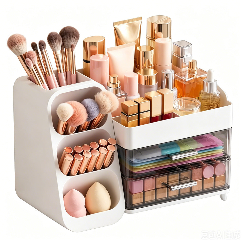 Cosmetic Organizer with Drawers Large Makeup Storage for Dresser Table Top