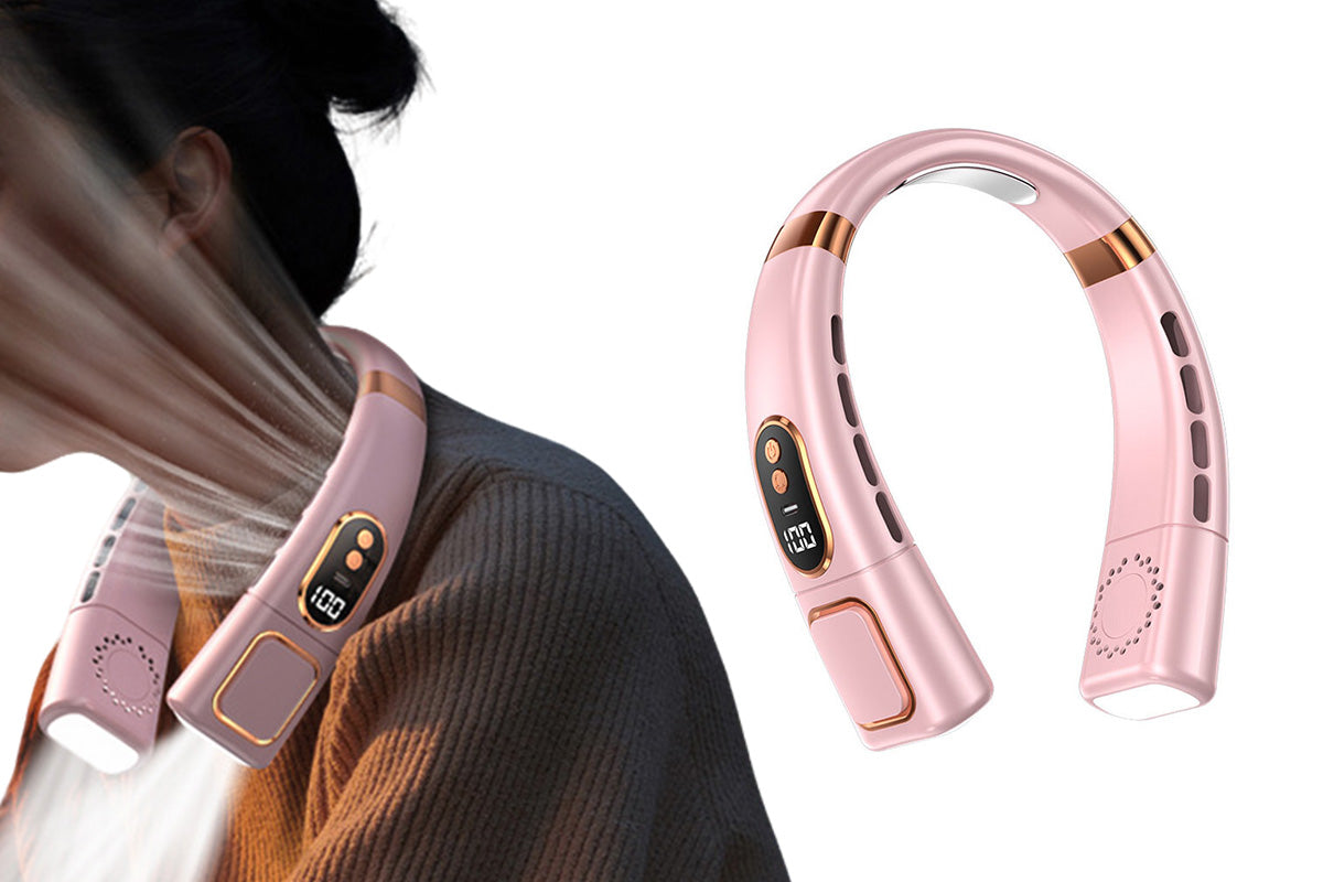 Neck Air Conditioner Wearable Personal Fan Neck Fan With Cooling Plate
