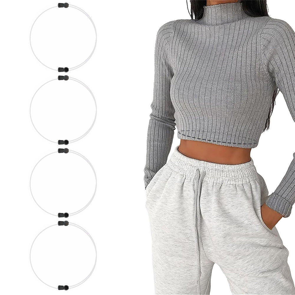 4Pcs Shirt Tuck Band Women Elastic Belts Tucking Shirts Sweater Cropping Belt