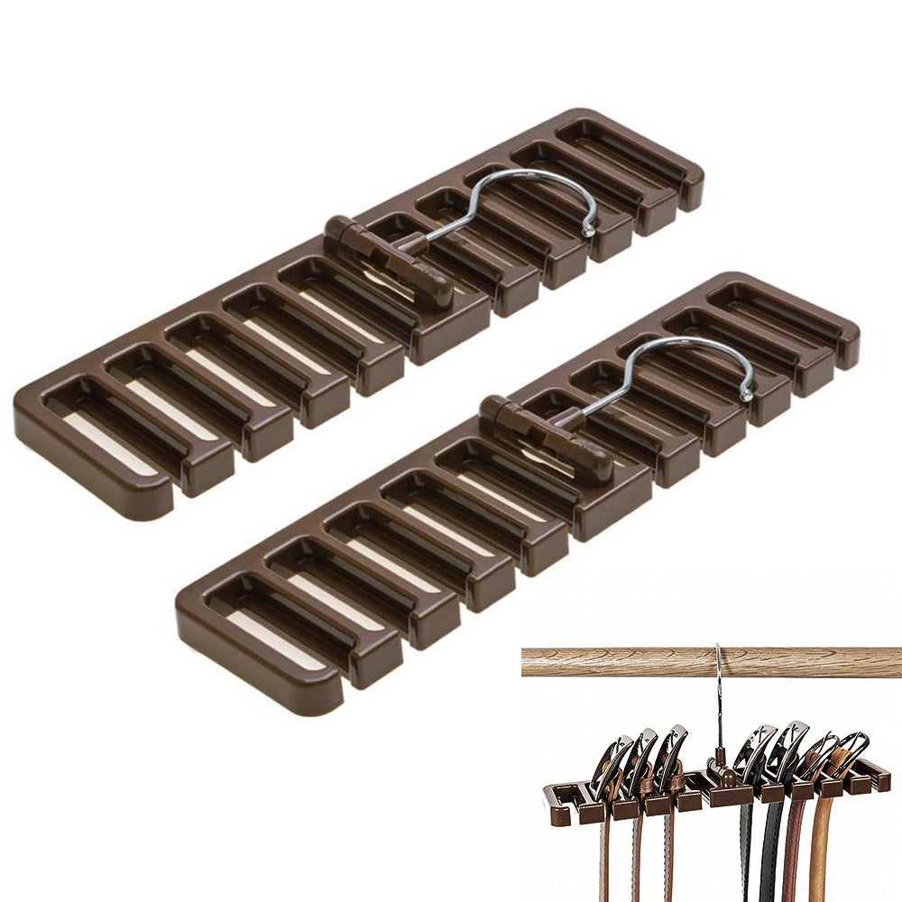 2Pcs Belt and Tie Hanger for Closet Organizer with 20 Hooks