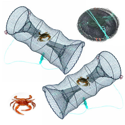 2Pcs Fishing Bait Trap with Pull Rope Collapsible Fish Net for Ponds Lakes