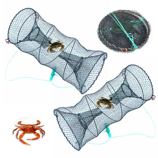 2Pcs Fishing Bait Trap with Pull Rope Collapsible Fish Net for Ponds Lakes