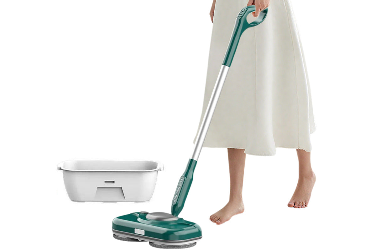 Cordless Electric Spin Mop with LED Light Water Sprayer and 750ML Large Water Tank