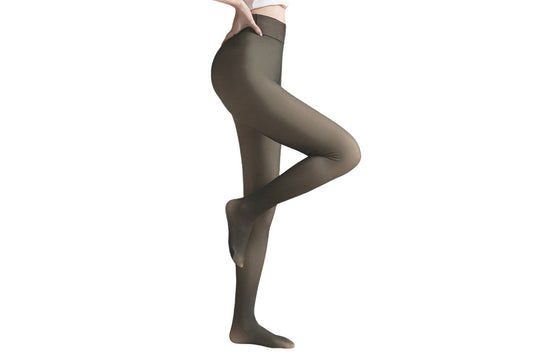 Sheer Tights Plus Size Winter Thermal Pantyhose Bare Legs Illusion Warm-Grey