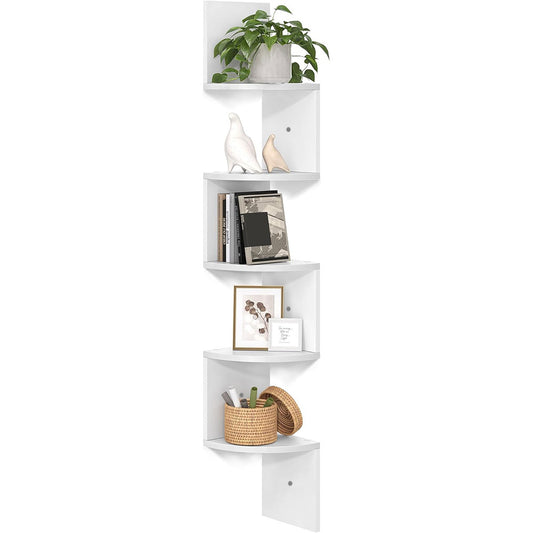 5 Tier Large Zigzag Corner Wall Mounted DVD CD Storage Display Shelf