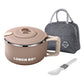 1200ML Large Ramen Bow with Lid Spoon Storage Bag Stainless Steel Food Container for Microwave