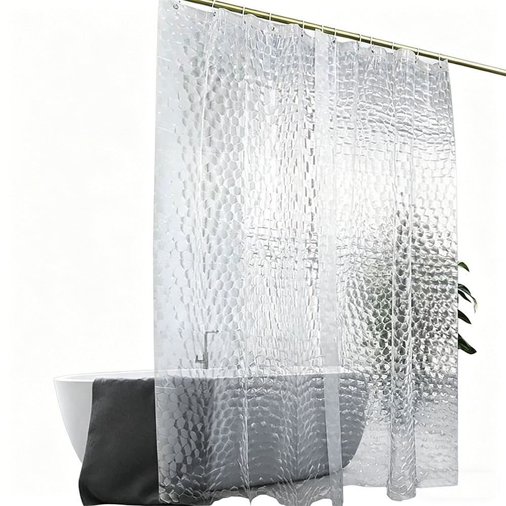 Shower Curtain PEVA Thickened Curtain Liner 180x180cm with Rustproof Grommets and Hooks