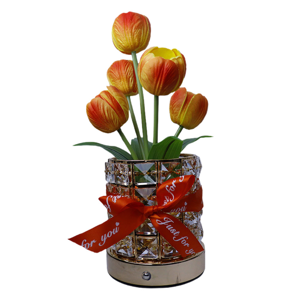 Tulip Flower Lamp Valentine Day Gifts 3 Color Dimming Night Light