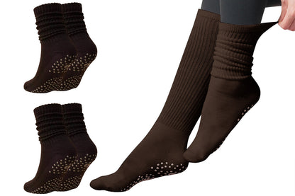 2 Pack Non-Slip Grip Socks for Yoga Pilates
