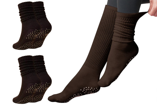 2 Pack Non-Slip Grip Socks for Yoga Pilates