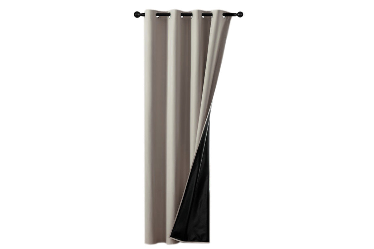 100 Percent Blackout Curtain Panel with Black Liner Heat & Light Blocking Drapes