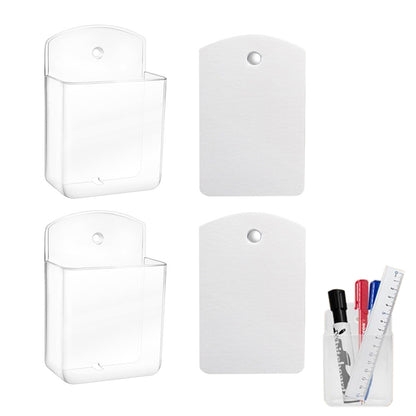 Two Piece Wall Mounted Remote Holder Set