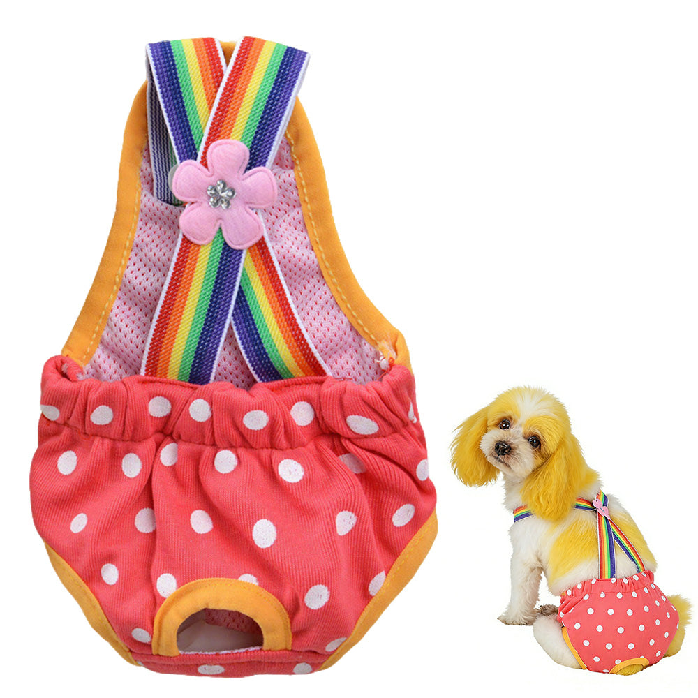Cute Harness Female Dog Sanitary Pants Reusable Menstrual Diaper