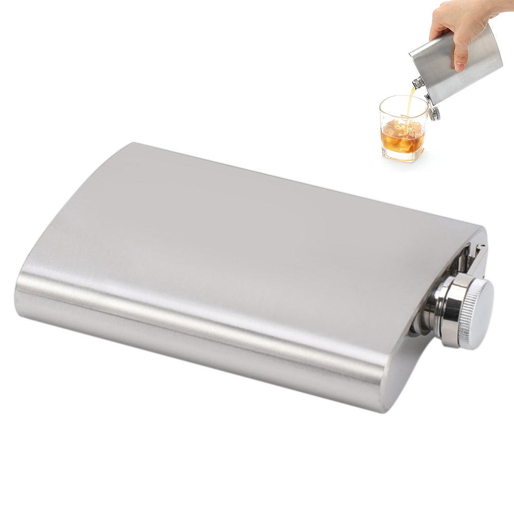 Stainless Steel Hip Flask for Men Portable Leak Resistant Pocket Liquor Bottle for Outdoor Travel