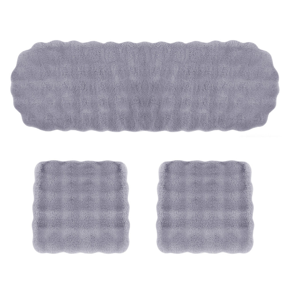 3Pcs Faux Fur Plush Seat Cushion Set Non Slip Seat Protector for Winter