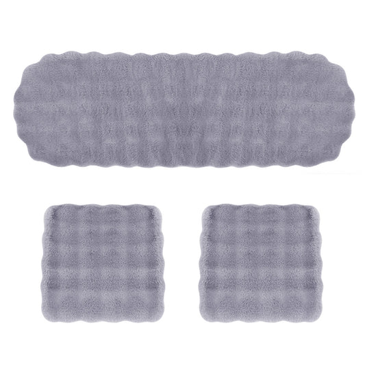 3Pcs Faux Fur Plush Seat Cushion Set Non Slip Seat Protector for Winter