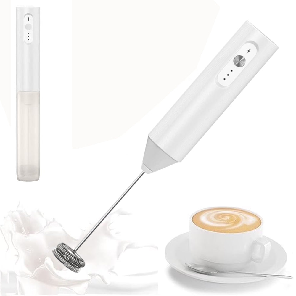 3-Speed Electric Milk Frother with 304 Stainless Steel Whisk
