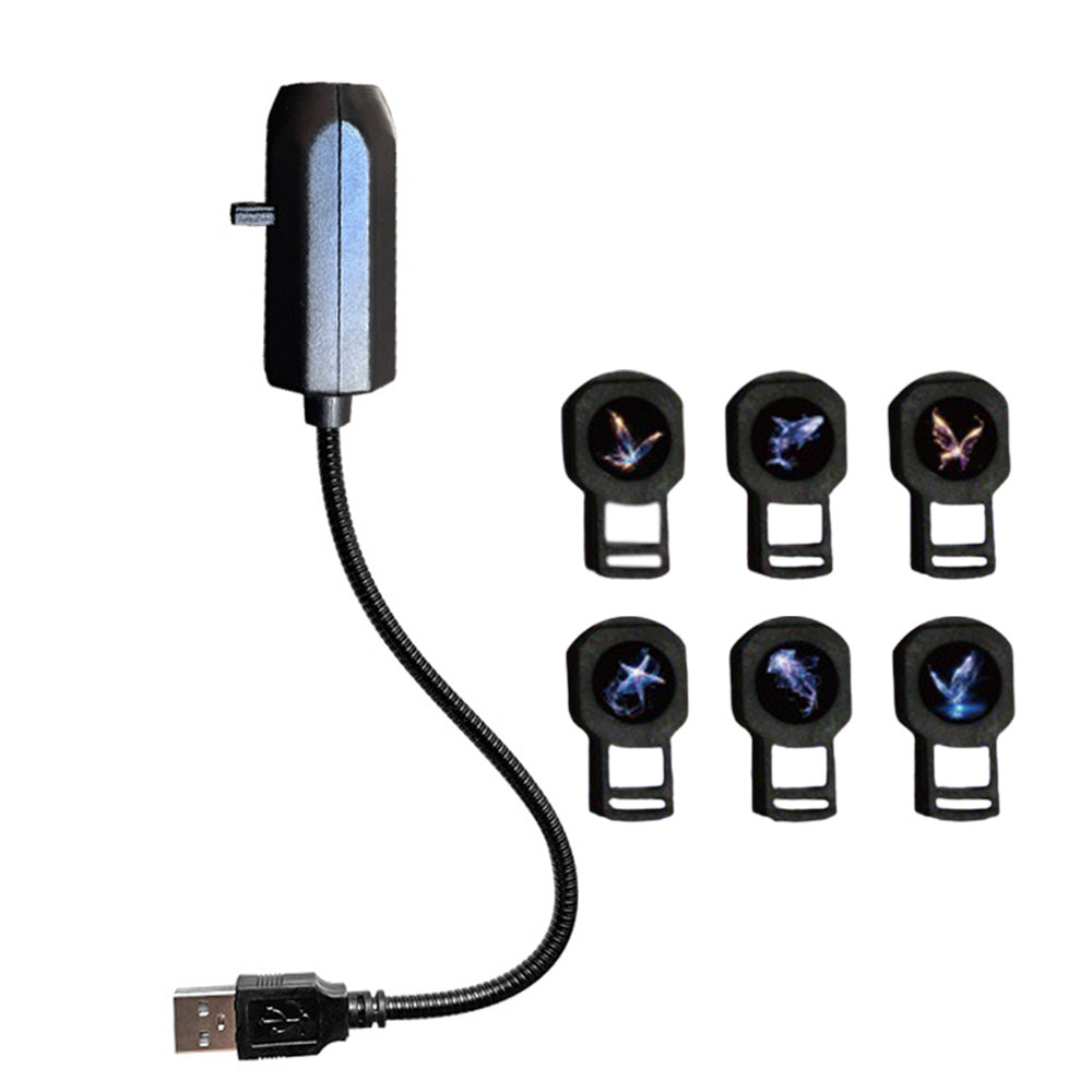 USB Star Projector Light Galaxy Planet Night Lamp with Replaceable Slides