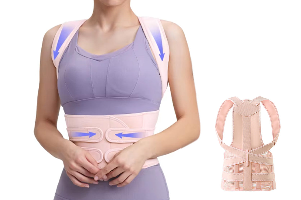 Posture Corrector Back Brace Adjustable Straightener for Improving Back Posture-Pink