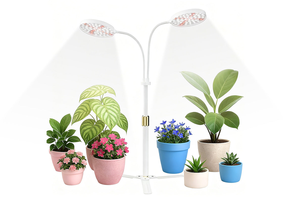 LED Grow Light Dual Head Full Spectrum Adjustable Plant Lamp for Indoor Plants